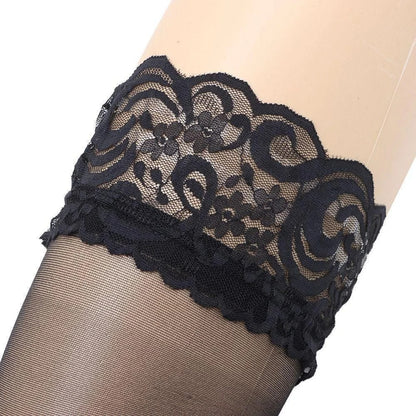 Fishnet Stockings Women Summer Flower Transparent Silk Stocking Women White Sexy Over Knee Tights Elastic High Stockings