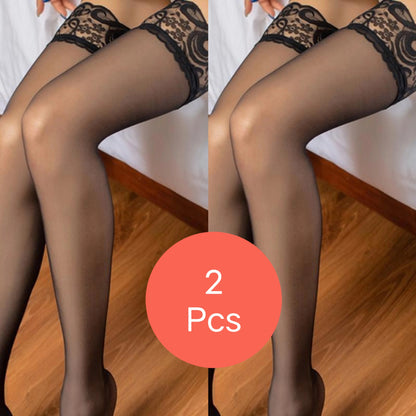 Fishnet Stockings Women Summer Flower Transparent Silk Stocking Women White Sexy Over Knee Tights Elastic High Stockings